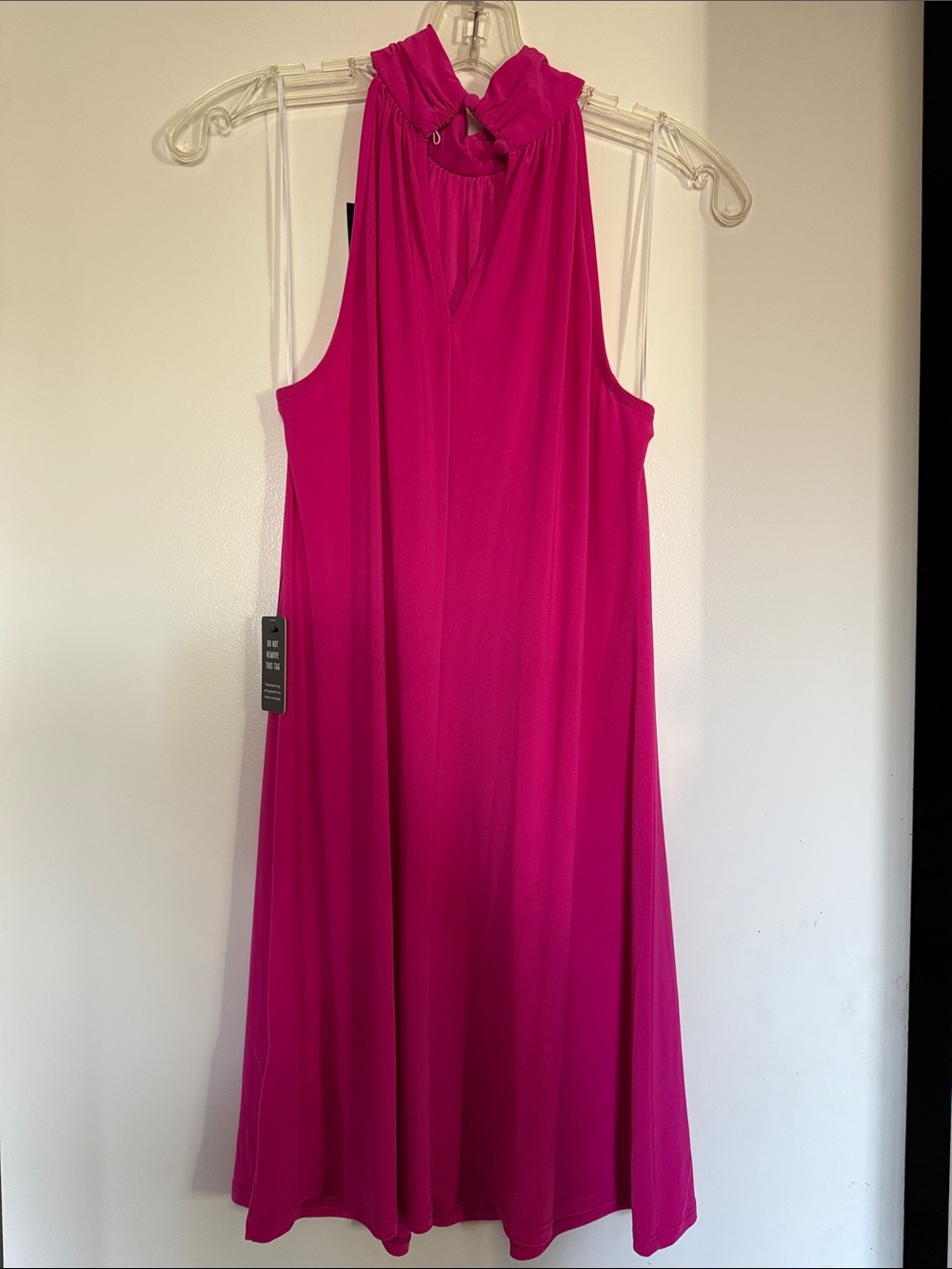 Express Hot Pink Halter Midi Dress - Picture 4 of 4